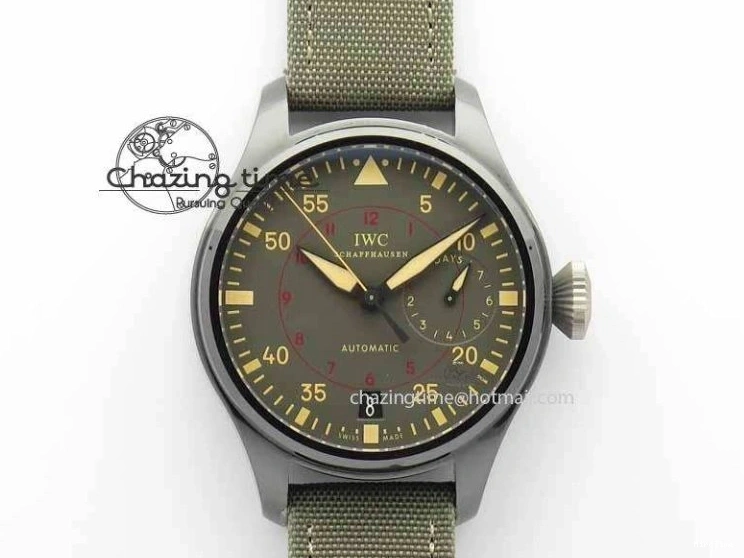 MIROTIME 0313 Big Pilot Real PR 48mm IW501902 Real Ceramic ZF 1:1 Best Edition On Green Nylon Strap A51111 V Durable 7249